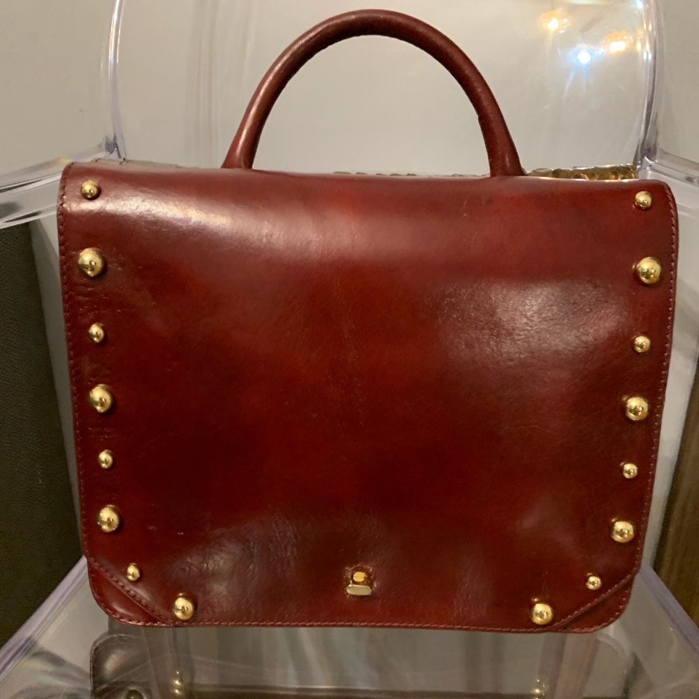 Etienne Aigner merlot leather satchel